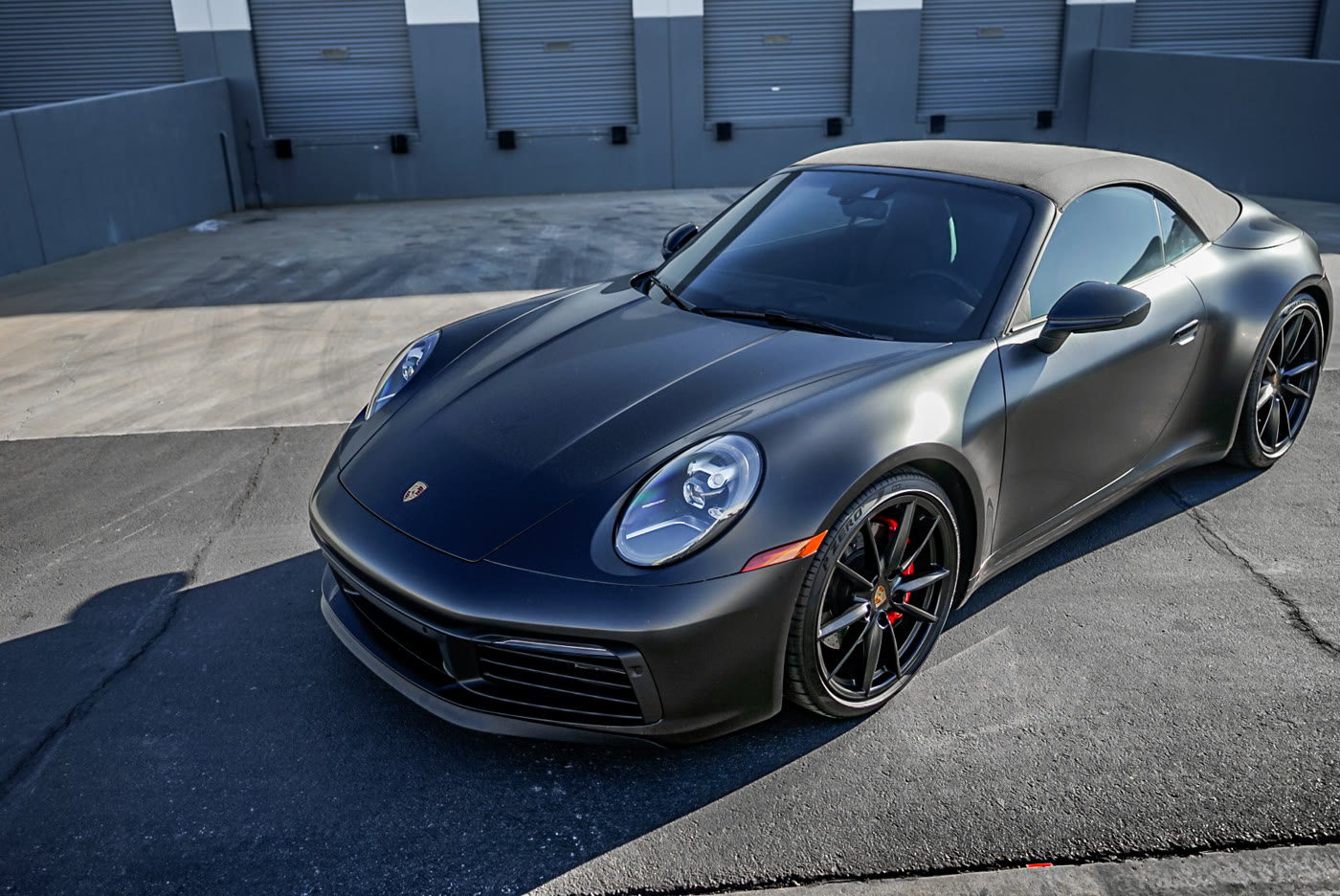 Satin black Porsche 911